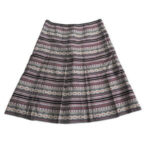 Nine West Silk Blend Pleated Side Zip Lined Skirt Sz 8